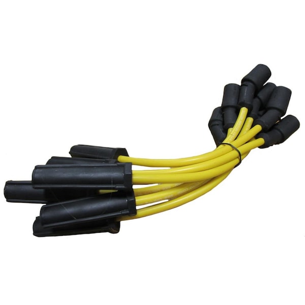 Aftermarket 9pcs Yellow 8mm Spark Plug Wire Set Fits Chevrolet Gmc C1500 C2500 C3500 V8 57l ELI80-0224 - main